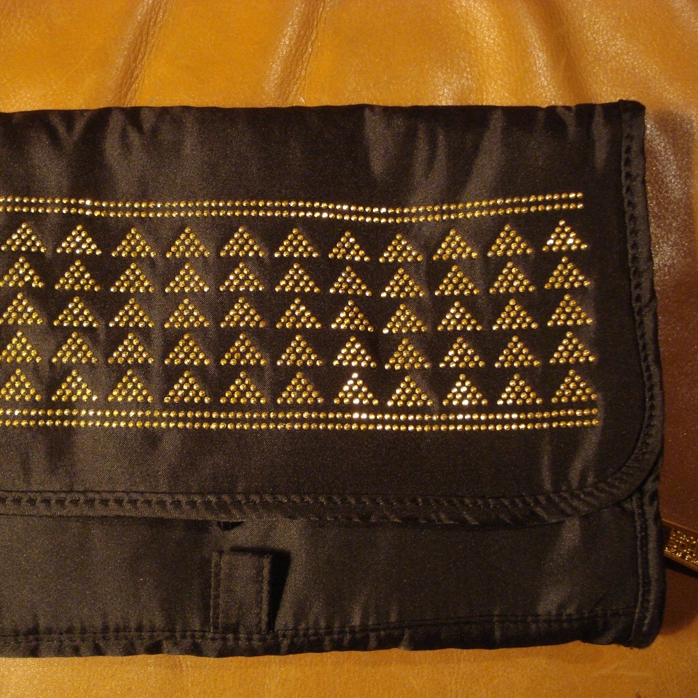Soho black/gold nylon cosmetic bag, new but no tag
